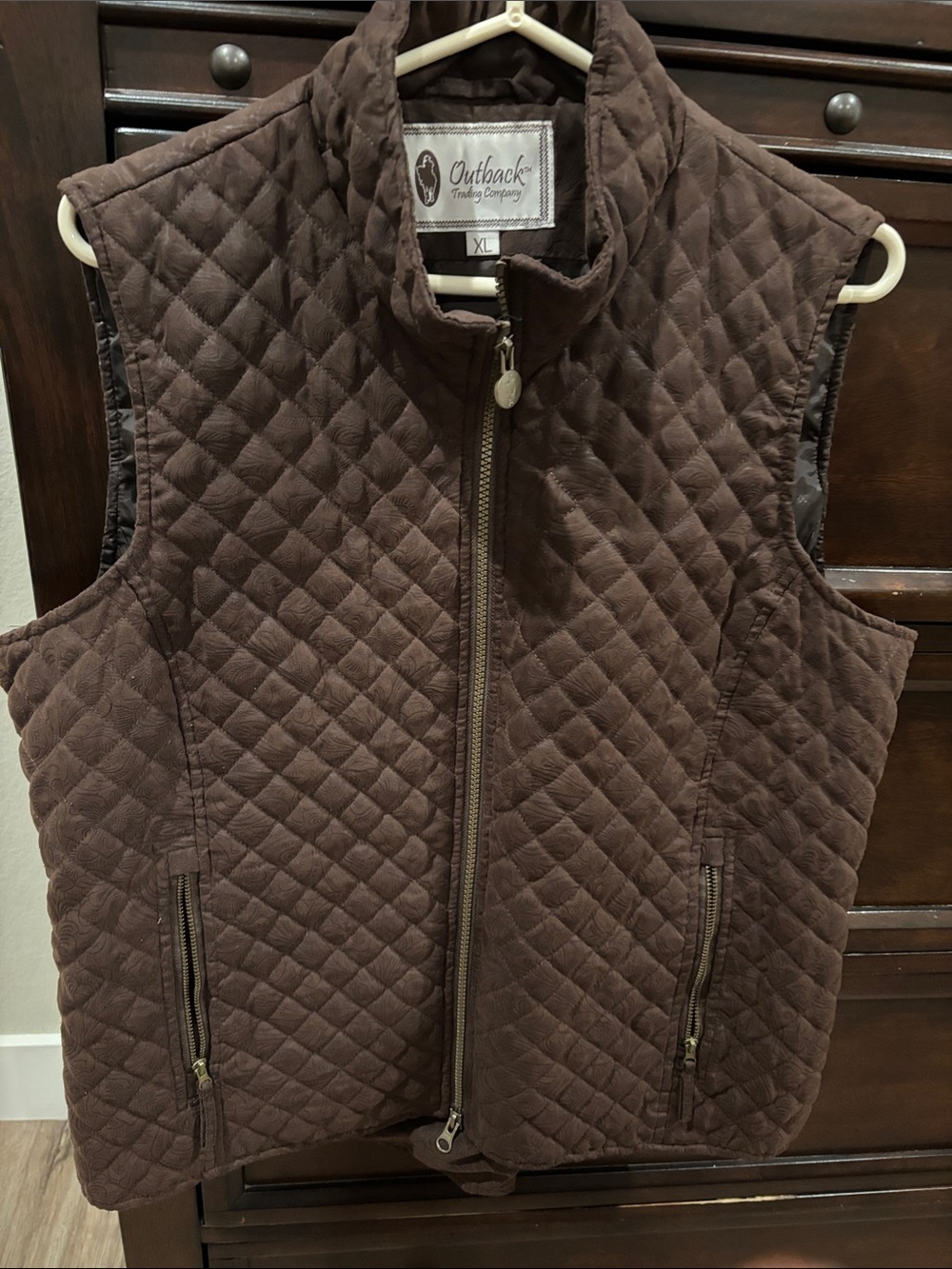 Ladies Quilted Brown Vest